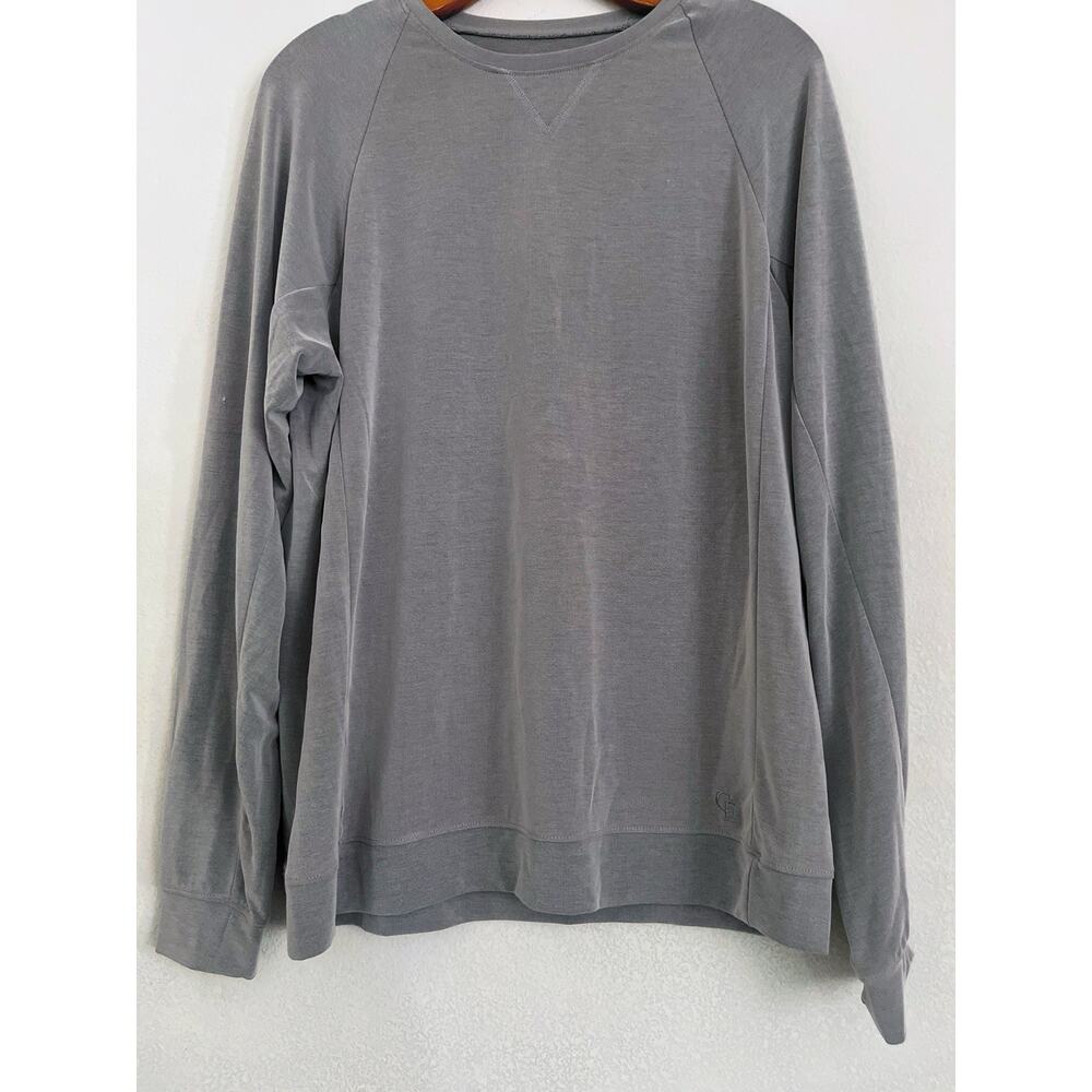 Cozy Earth Modal Raglan Sleeve Pullover Men S Gray Stretch Modern Crew Neck NWT